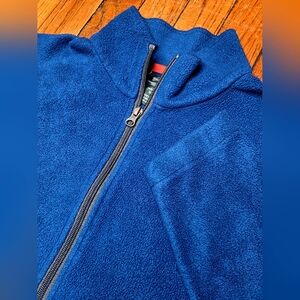 Woolrich Mens Size Medium M Blue Pullover 1/4 Zip Fleece Pullover Jacket B2